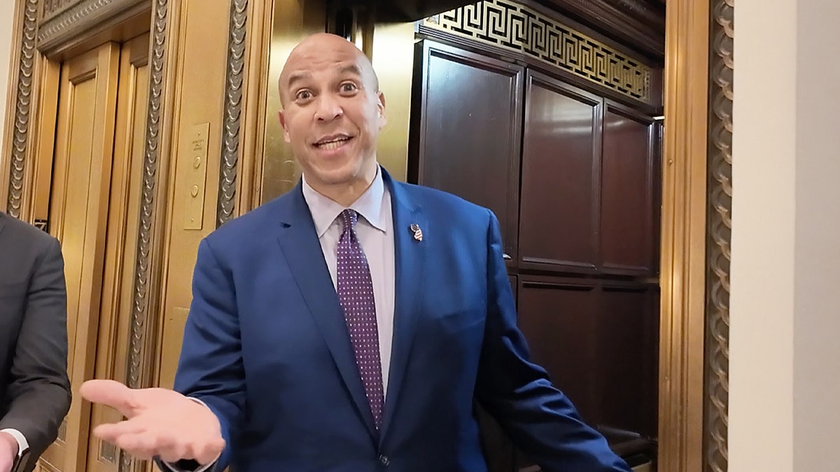 Sen. Cory Booker, D-N.J., at elevator