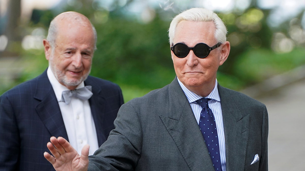 Roger Stone arrives for criminal case hearing