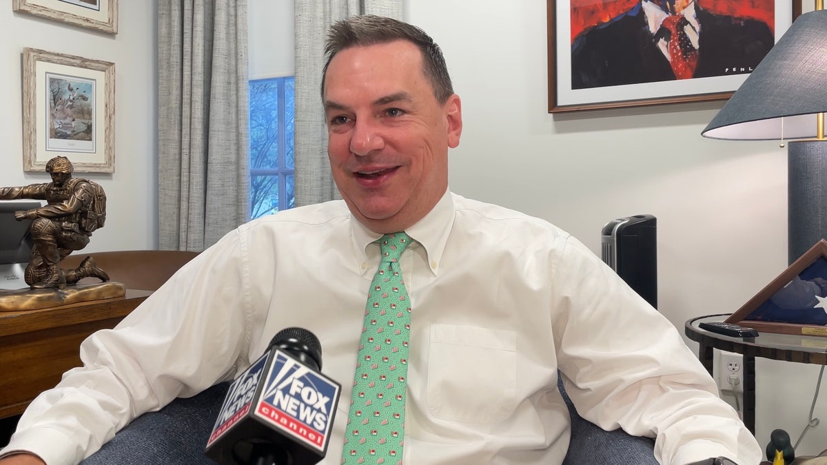 Rep. Richard Hudson of North Carolina, chair of the National Republican Congressional Committee, is interviewed by Fox News Digital on April 7, 2025, in Washington, D.C. 