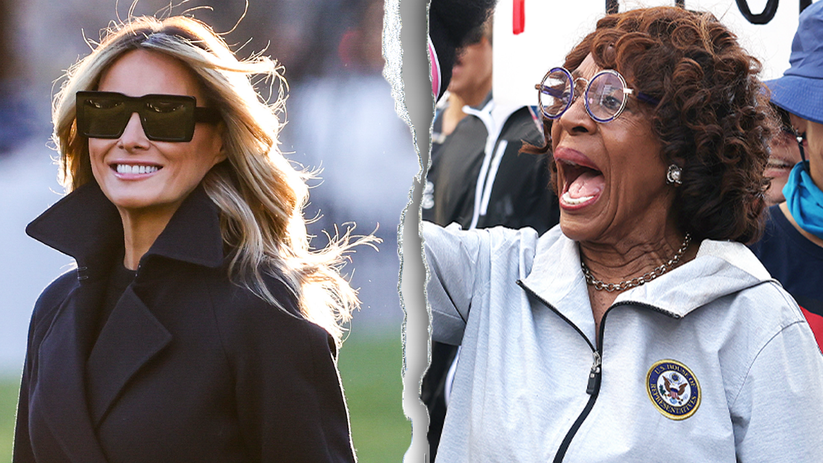 Melania Trump, left; Rep. Maxine Waters, right