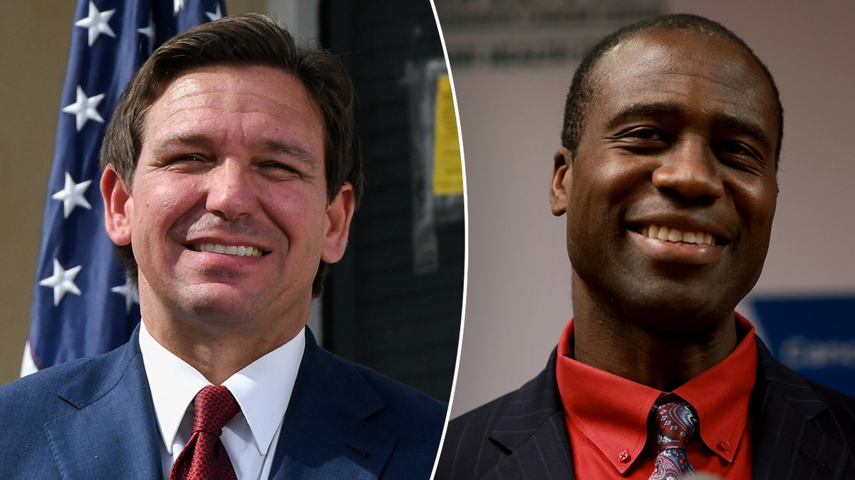 Left: Florida Gov. Ron DeSantis; Right: Florida Surgeon General Joseph Ladapo