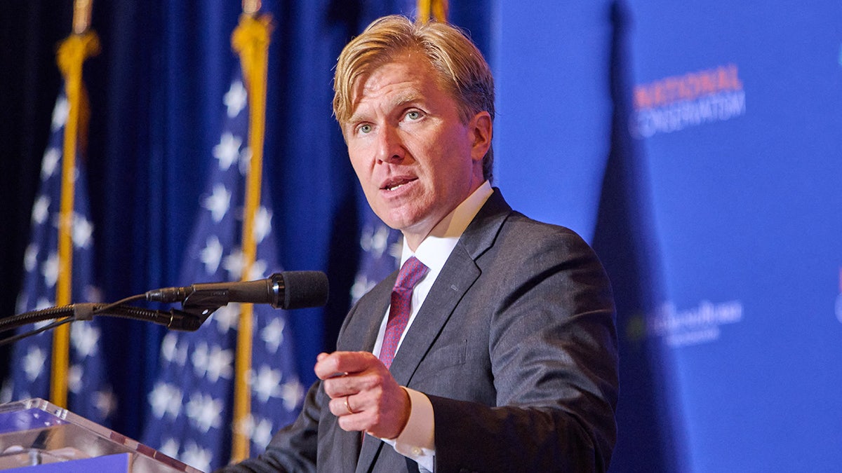 Elbridge Colby speaks at the National Conservative Conference in Washington D.C., Tuesday, July 9, 2024.