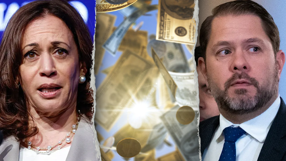 Former Vice President Kamala Harris and Sen. Ruben Gallego, D-Ariz.