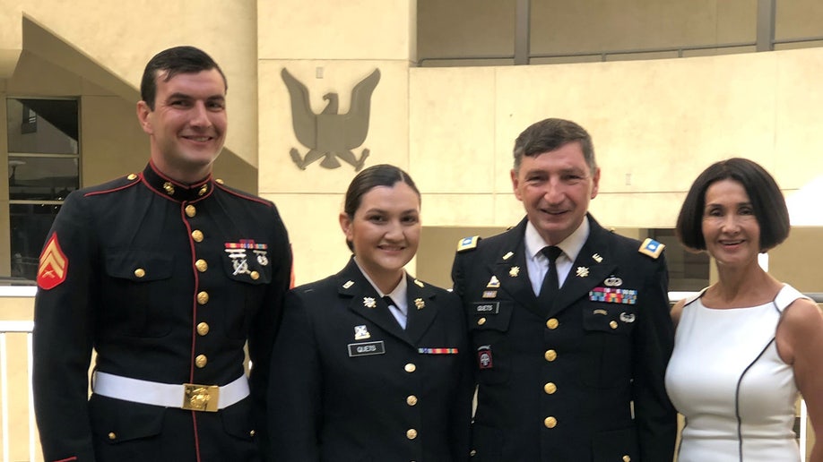 Nicholas Douglas Quets and family in uniform