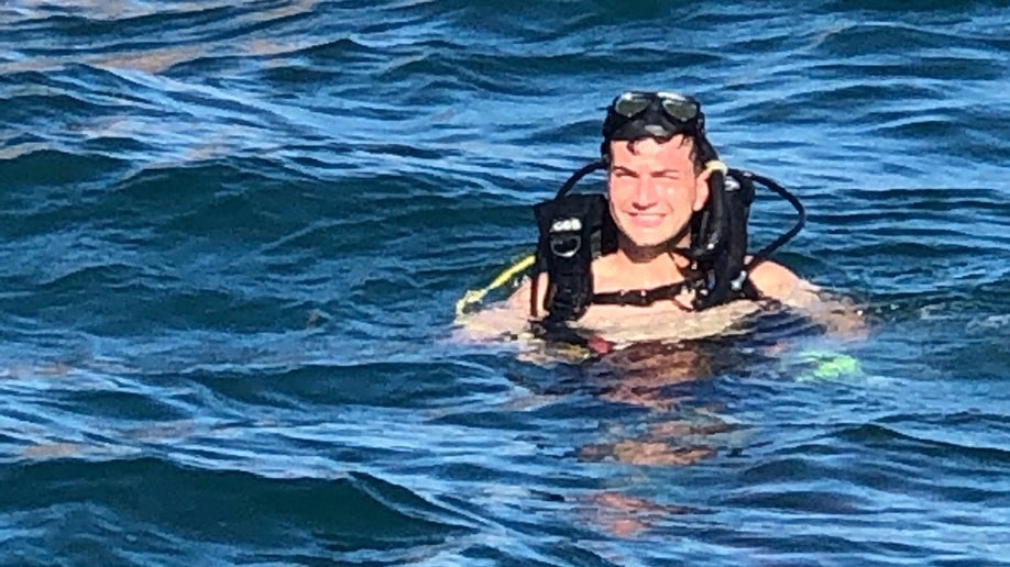 Nicholas Douglas Quets scuba diving