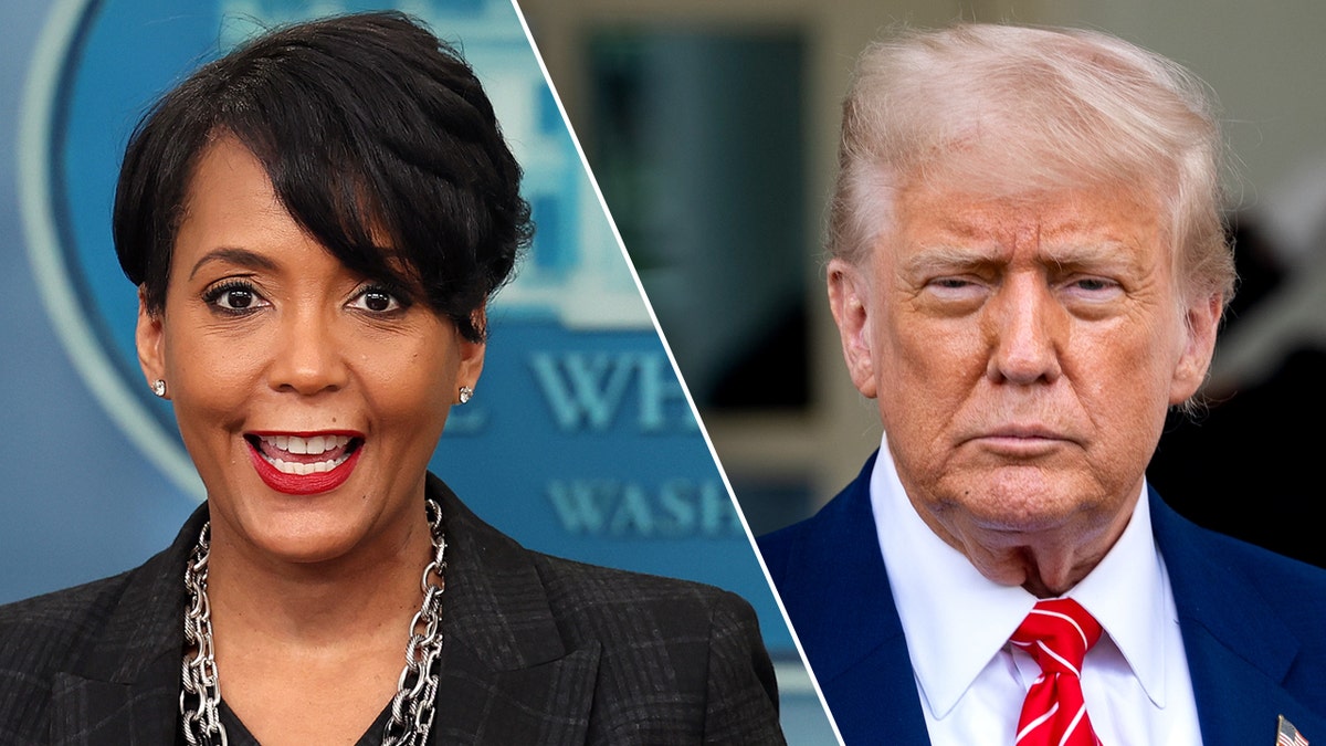 Left: Keisha Lance Bottoms; Right: President Donald Trump