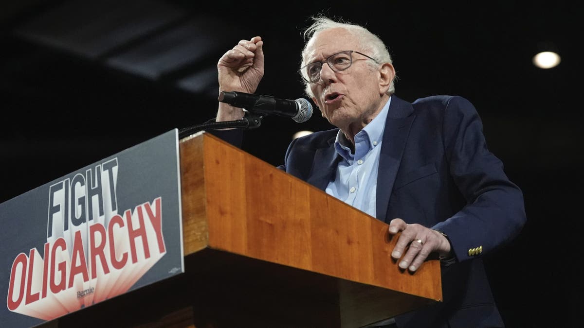 Bernie Sanders at lectern