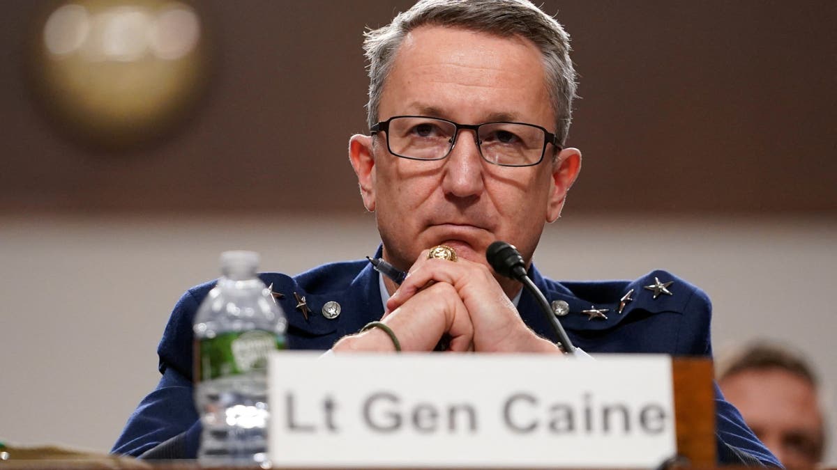 Retired U.S. Lt. Gen. John Daniel Caine, U.S. President Donald Trump's nominee to be the next chairman of the Joint Chiefs of Staff, attends a U.S. Senate Armed Services Committee confirmation hearing on Capitol Hill in Washington, D.C., U.S., April 1, 2025. REUTERS/Nathan Howard