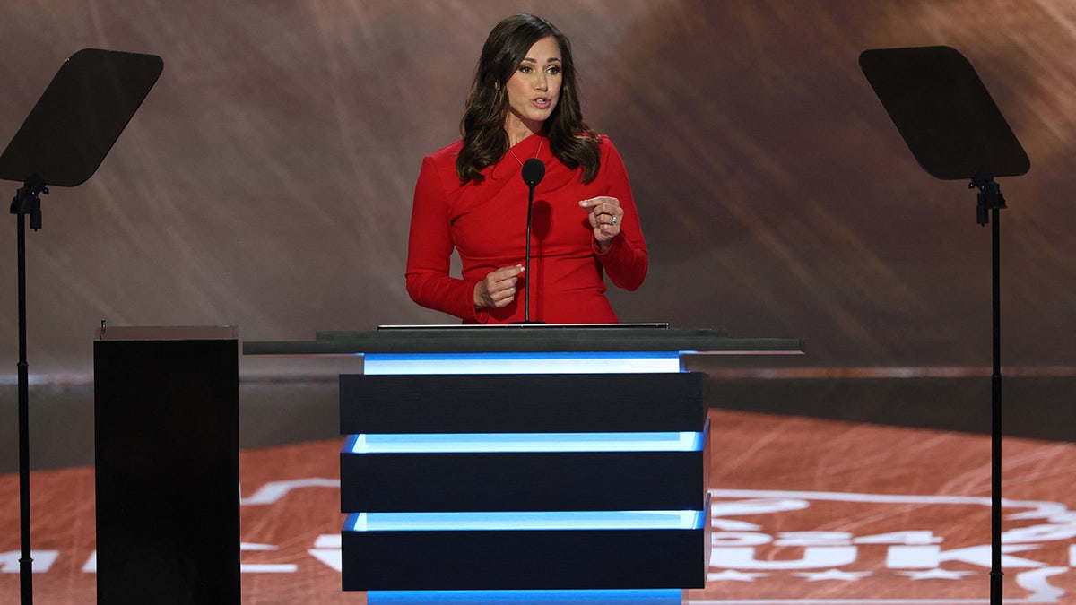Sen. Katie Britt speaks during Day 1 of the Republican National Convention
