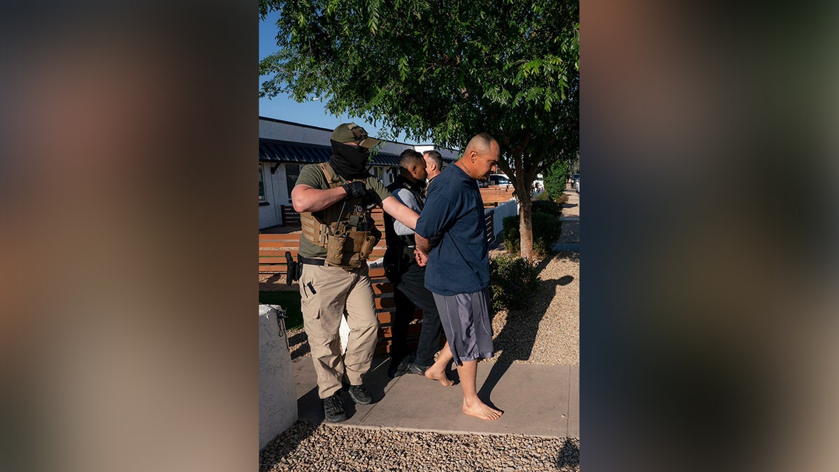 DHS Secretary Noem joined ICE and other agents on operations in Phoenix on April 8, 2025.