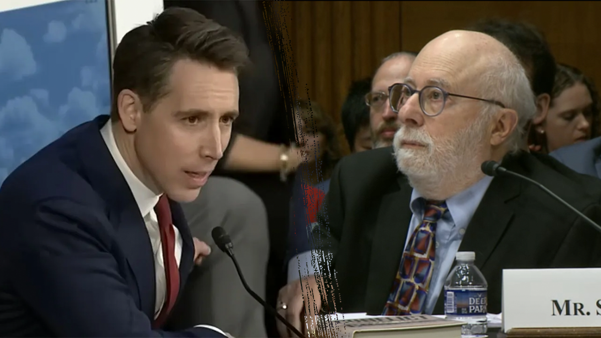 Sen. Josh Hawley and Kenneth S. Stern in split photo