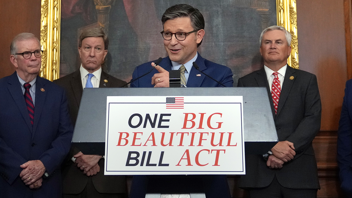 House Speaker Mike Johnson and House Republicans celebrated passing Trump's "big, beautiful bill" on Thursday. 
