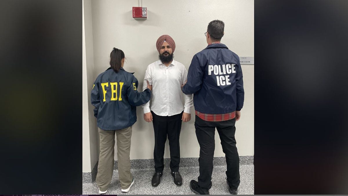 Harpreet Singh with ICE agents