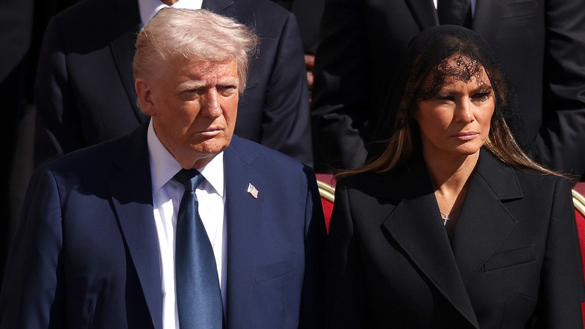 Donald and Melania Trump at Pope Francis' funeral.