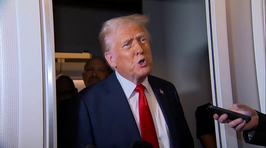 Trump speaks to reporters about Russia, Iran and a third term