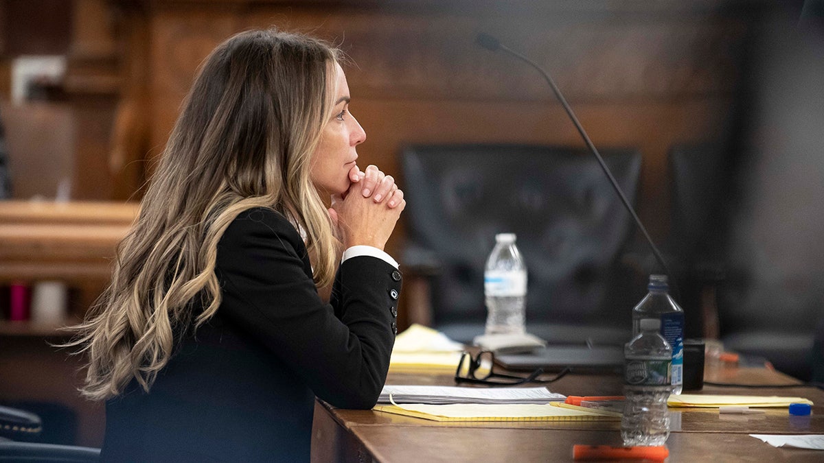 Karen Read sits in court during jury selection at Norfolk County Superior Court