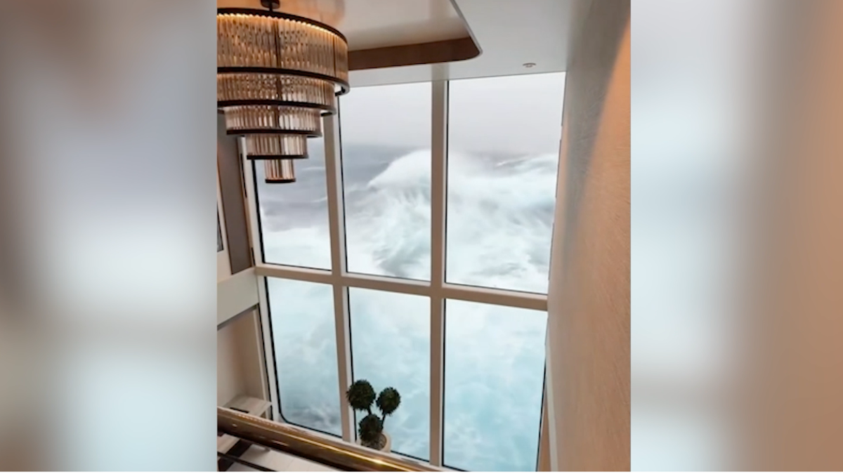 Quark Expeditions cruise ship encounters high waves