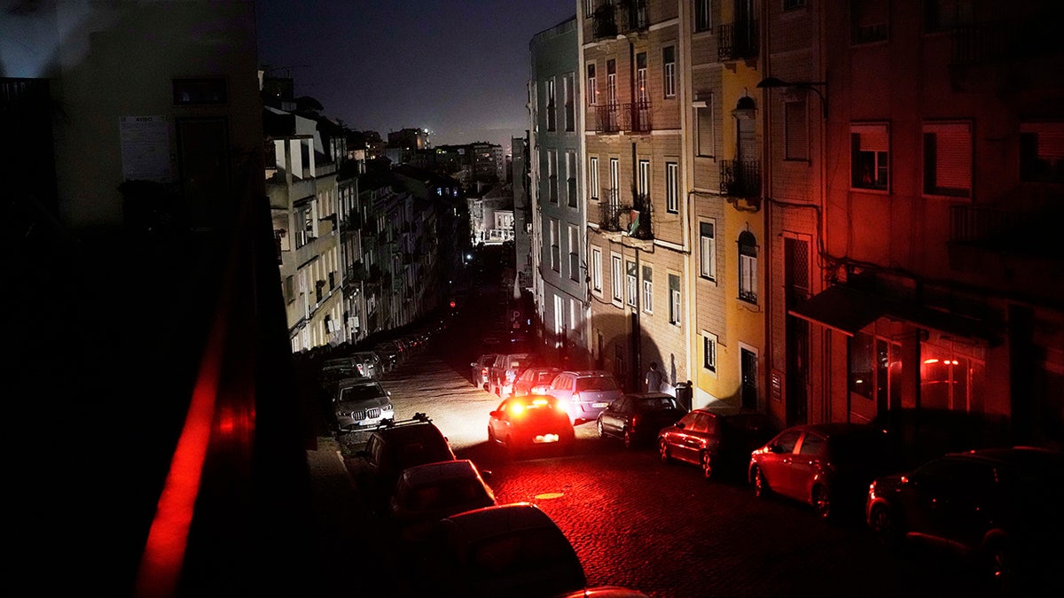 Power outage along street in Portugal