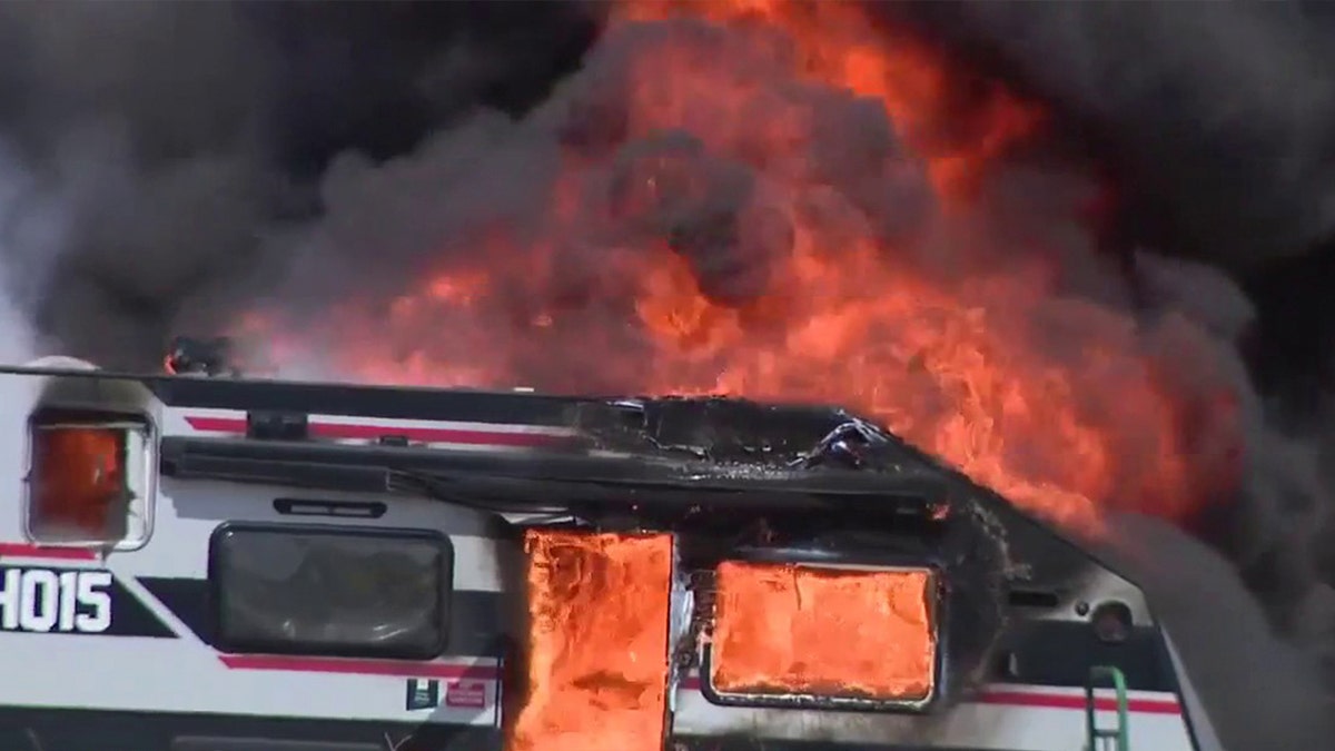 rv engulfed in flames