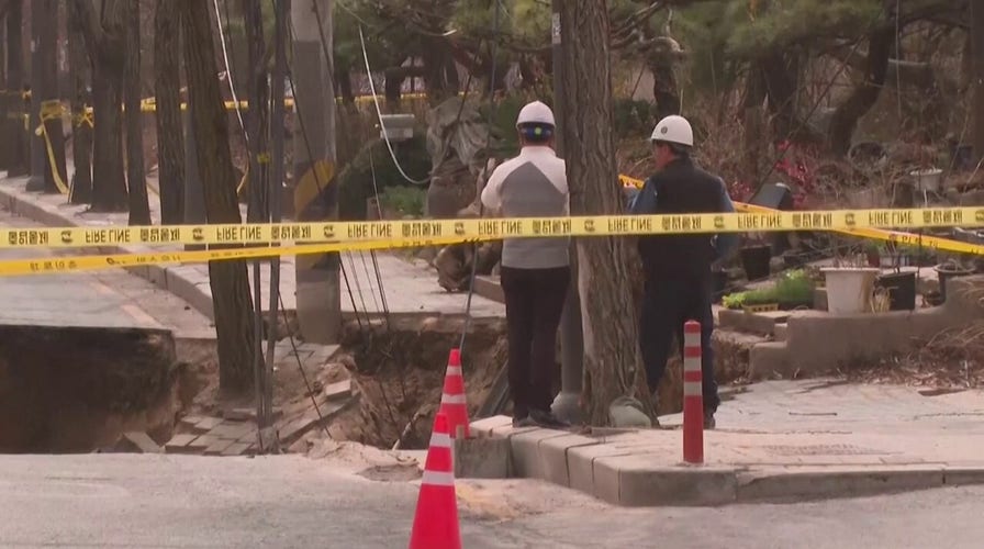 Massive sinkhole swallows motorcyclist in South Korea