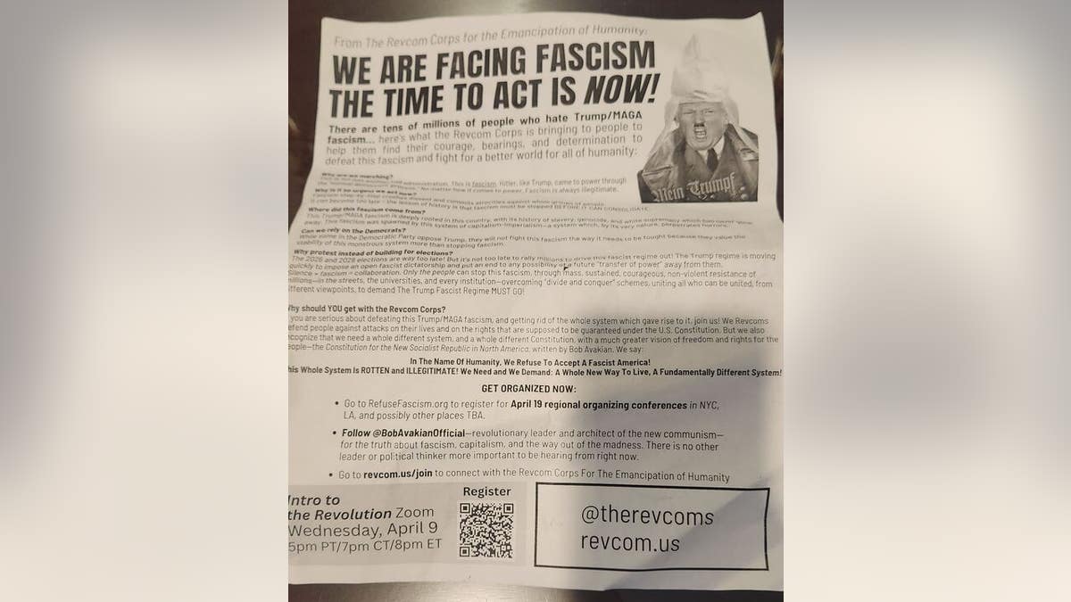leaflet at rally