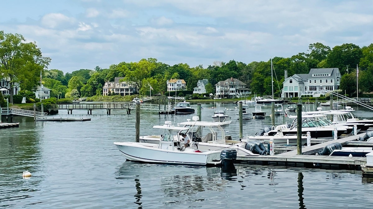 Boats on the Norwalk River in CT