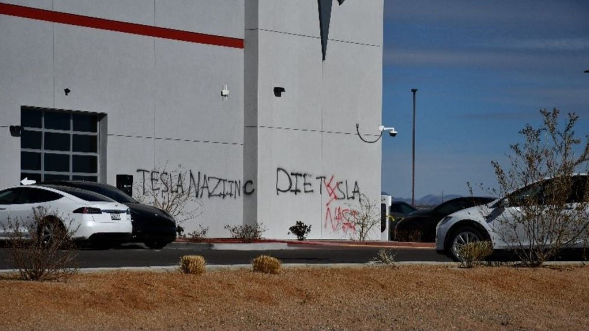 Tesla dealership with vandalism 