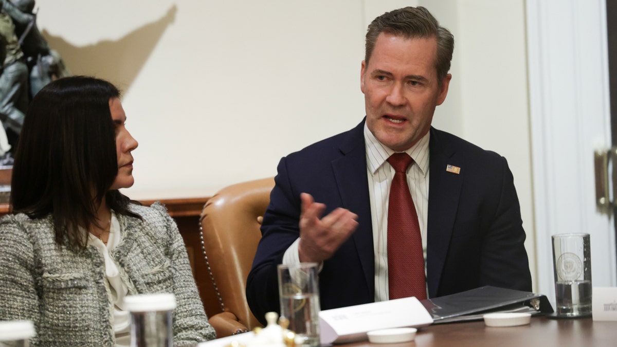Mike Waltz at a meeting with Trump