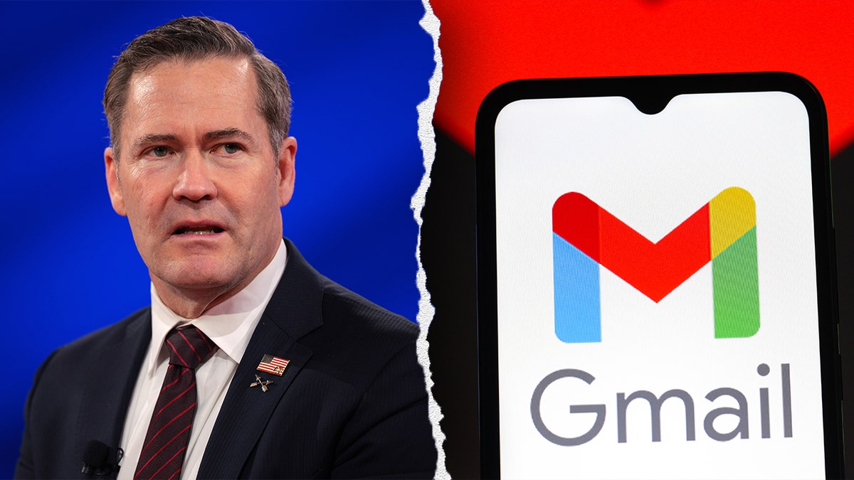 Michael Waltz is pictured next to the Gmail logo
