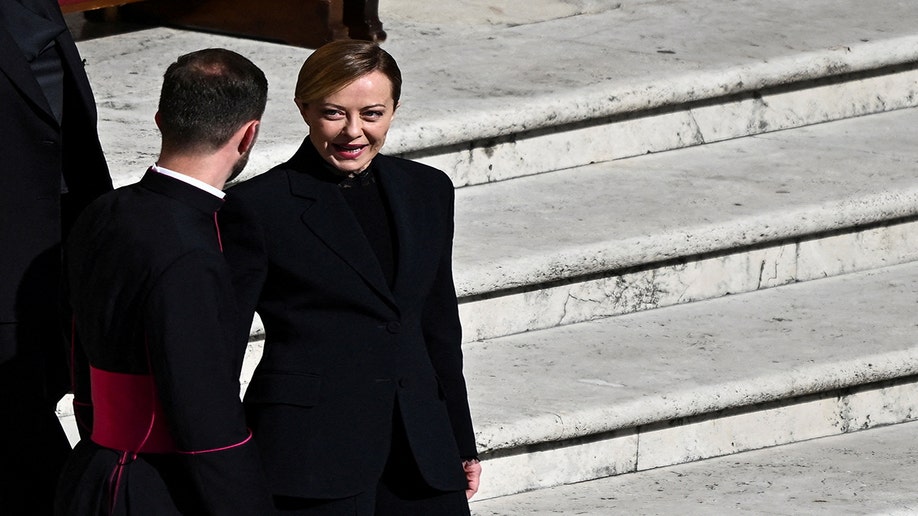 Giorgia Meloni speaking