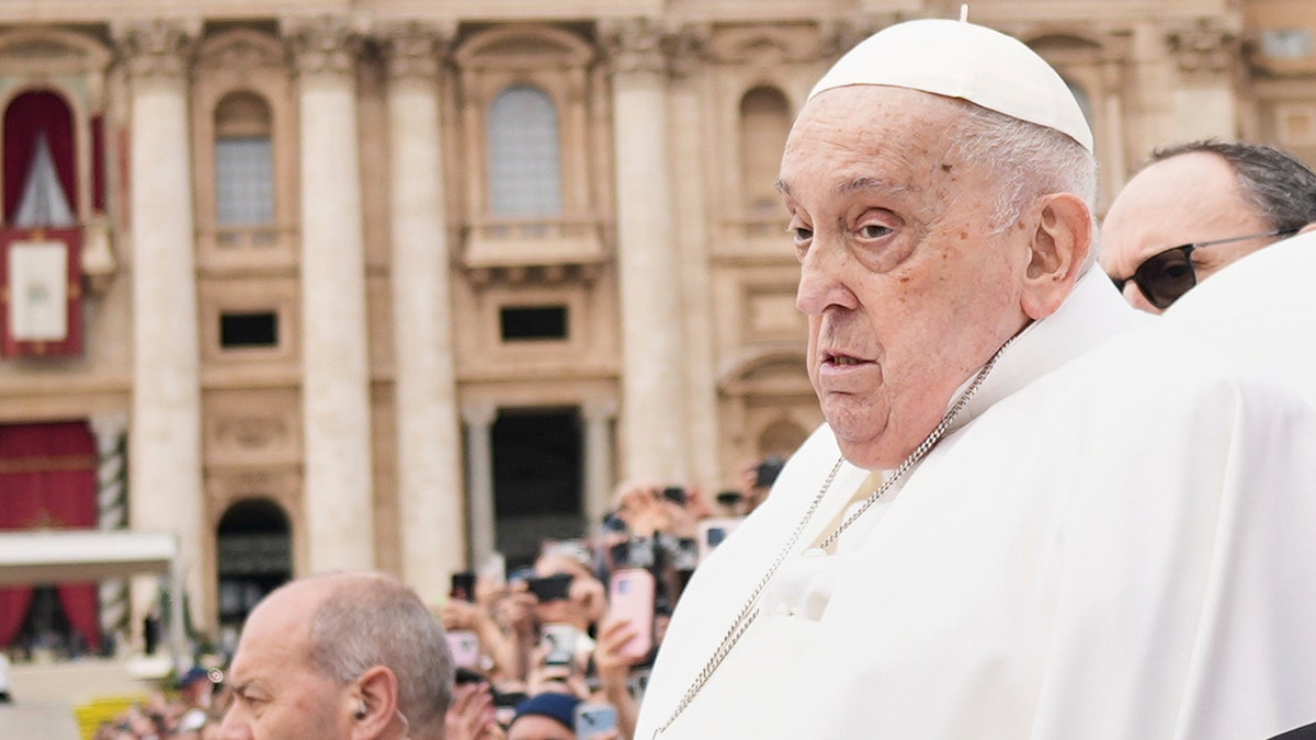 Pope Francis closeup shot, in St. Peter's square