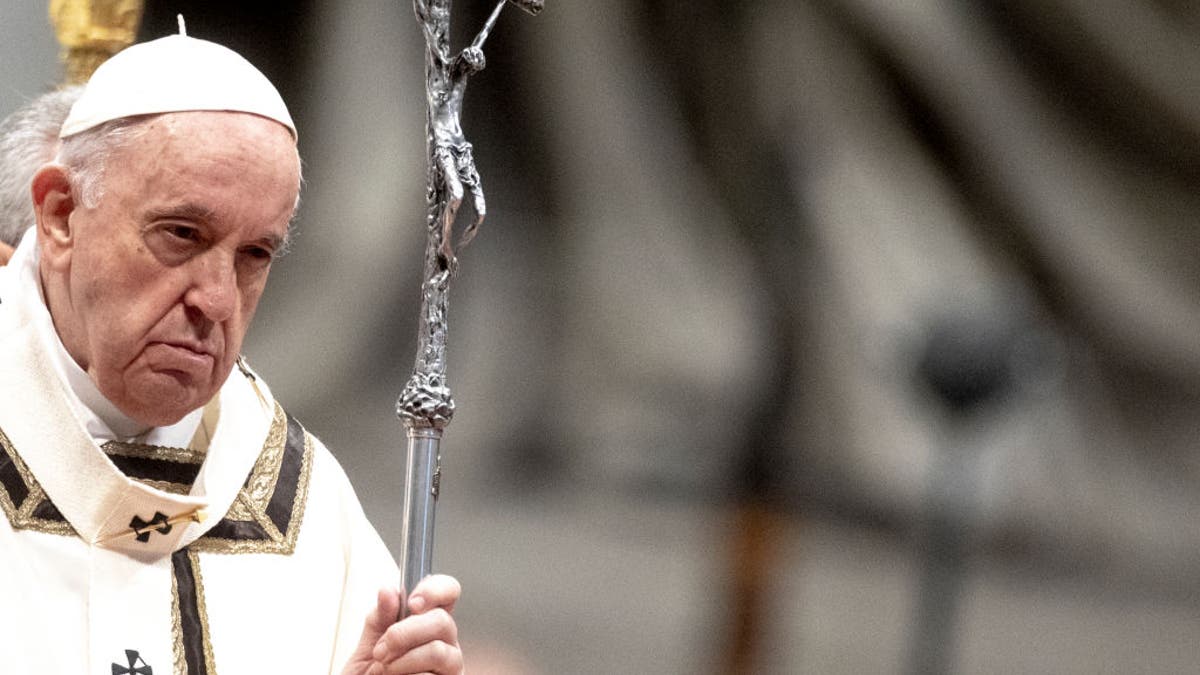 Pope Francis serving Catholic mass