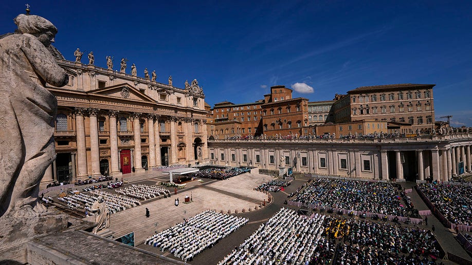 Crowds in St. Peter's Square for a special mass the day after Pope Francis' funeral
