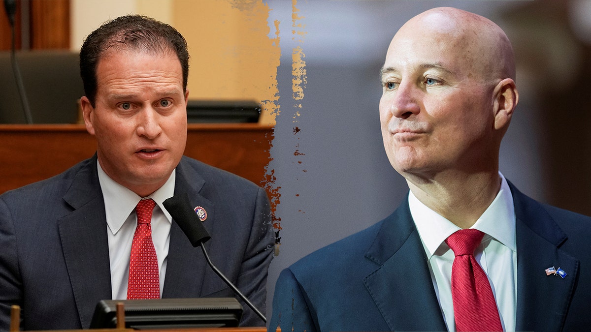 Rep. August Pfluger, left, and Sen. Pete Ricketts, right, on Capitol Hill 