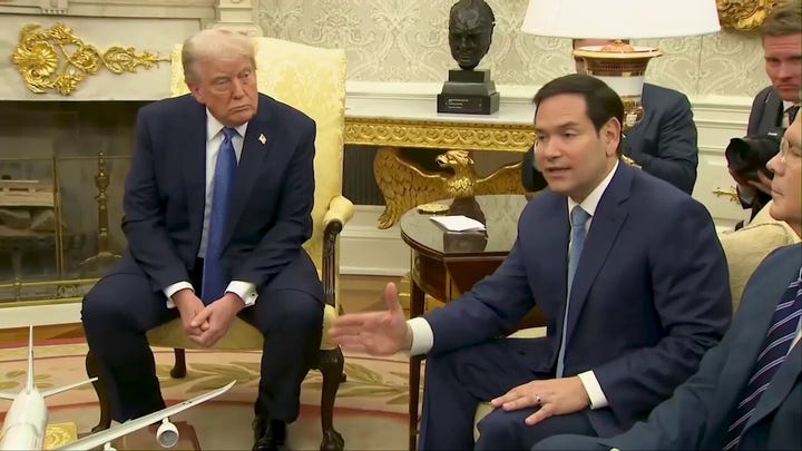 President Donald Trump and Secretary of State Marco Rubio speak about peace talks between Ukraine and Russia