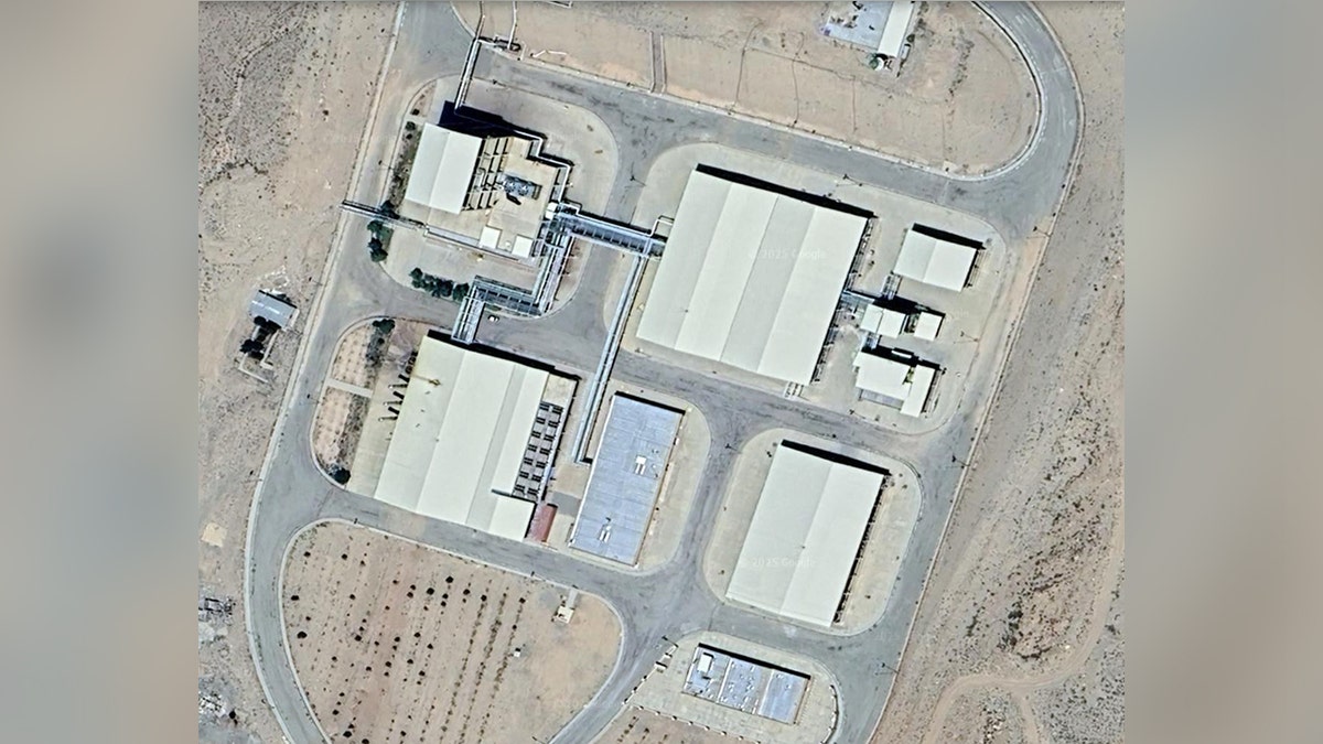 Closeup of an overhead view of an alleged Iranian nuclear weapons site