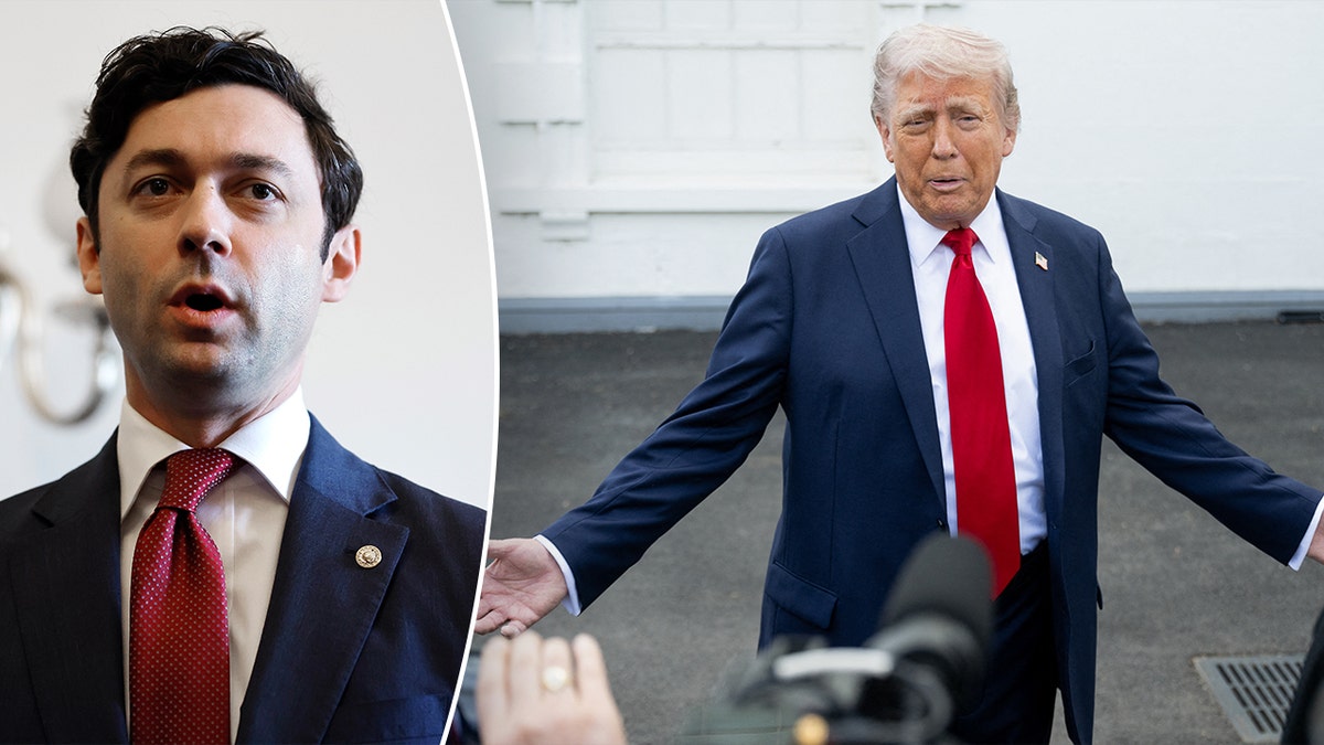 Sen. John Ossoff, D-Ga., and President Donald Trump split