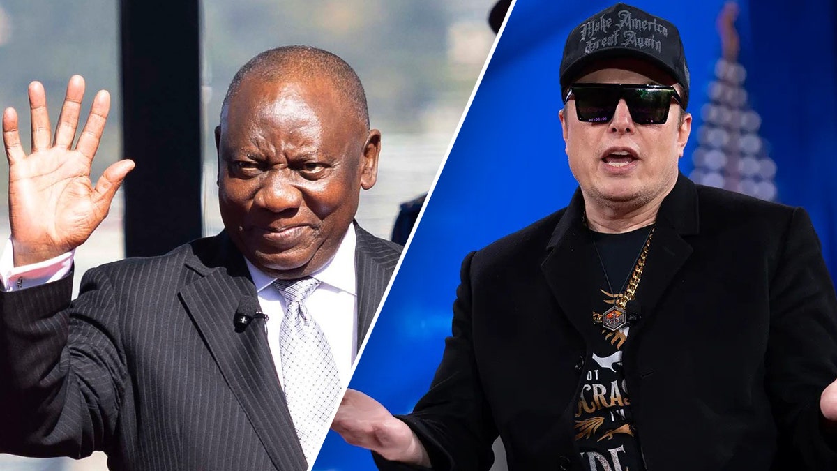 Musk, right, South Africa President Ramaphosa, left