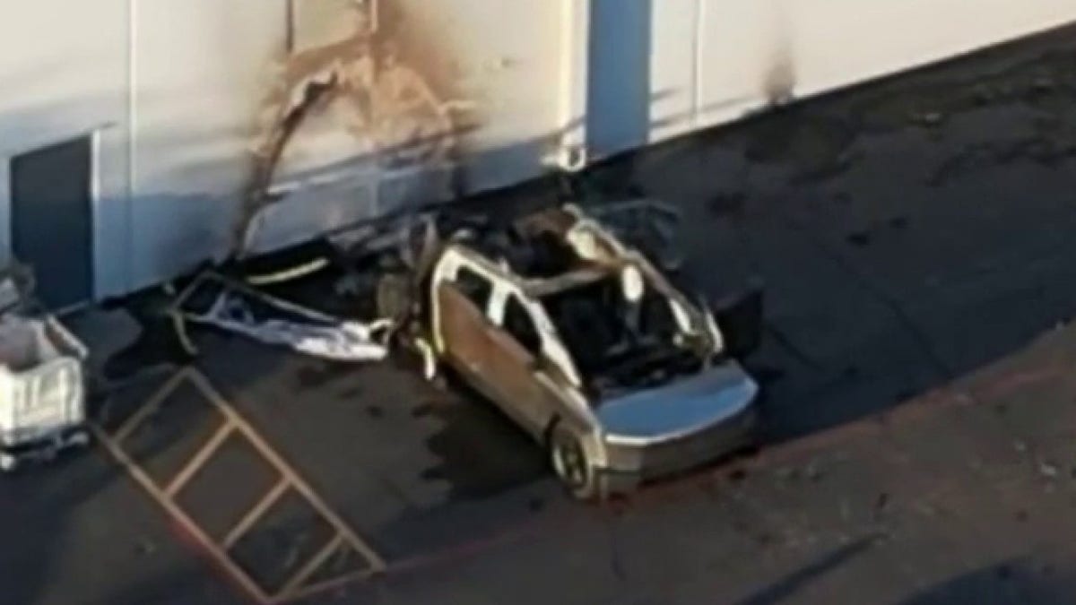 The Cybertruck that was lit on fire at the dealership