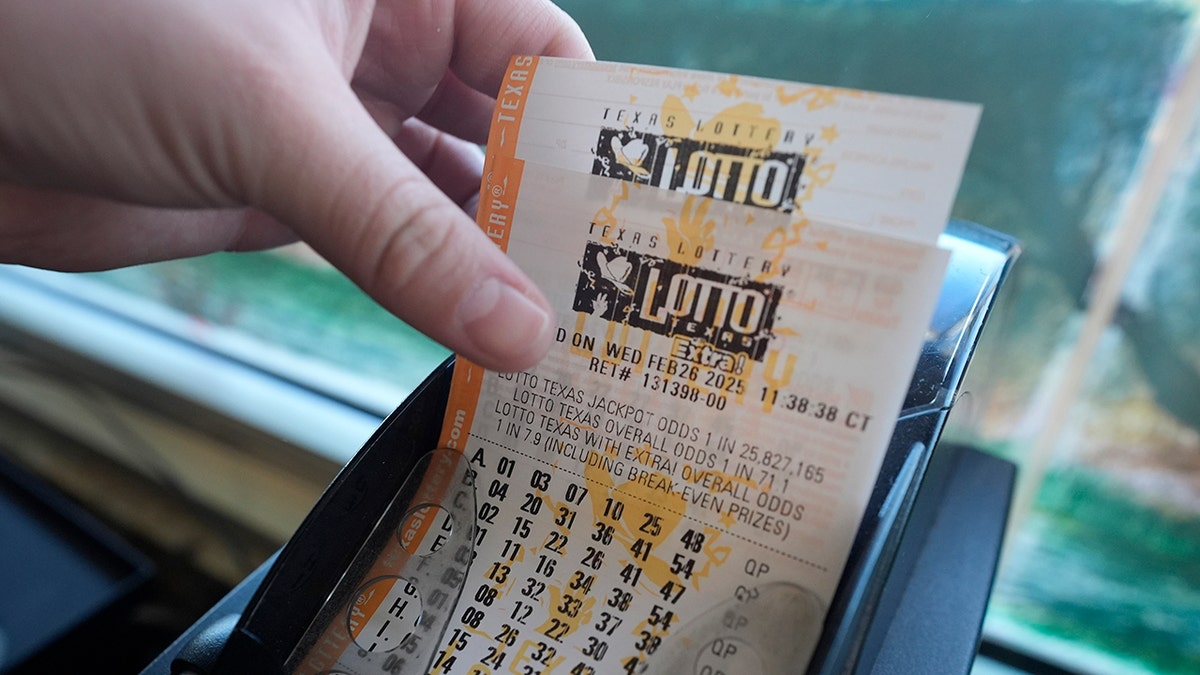 Closeup of a Texas Lottery ticket