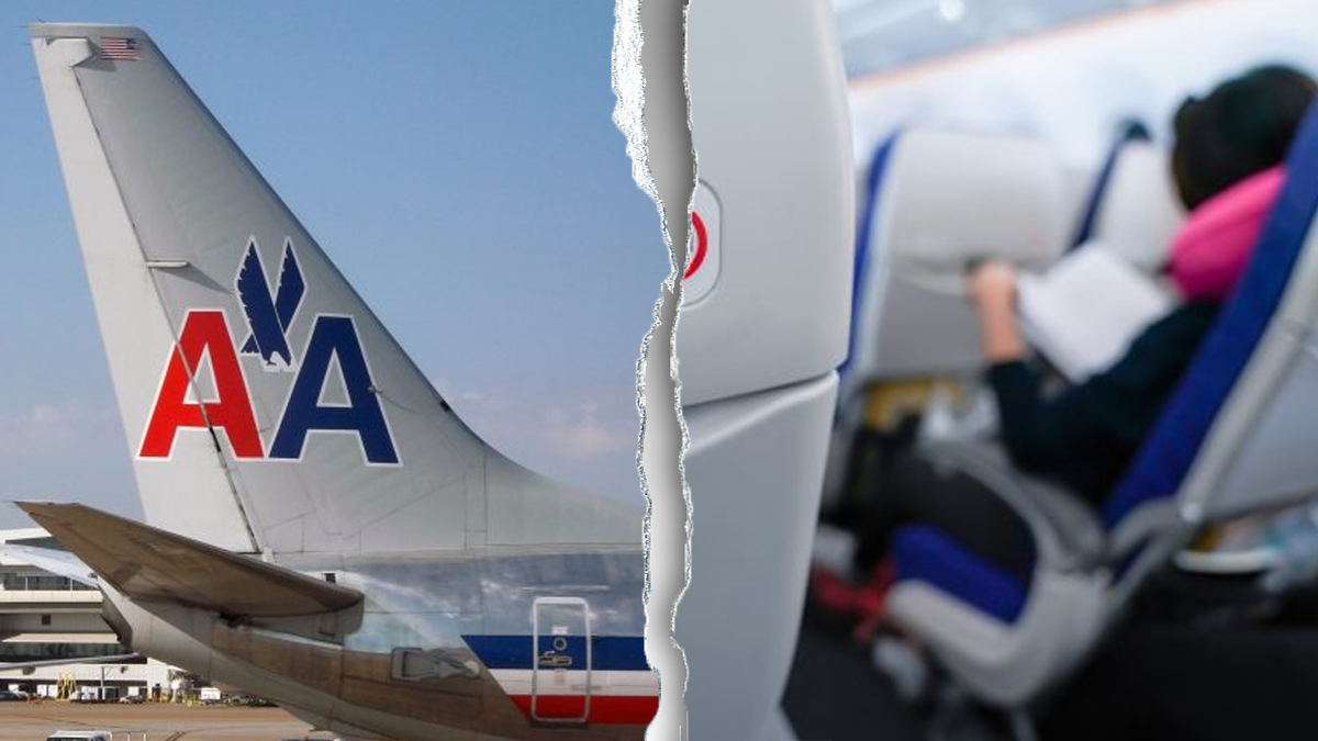 Inside of American Airlines plane
