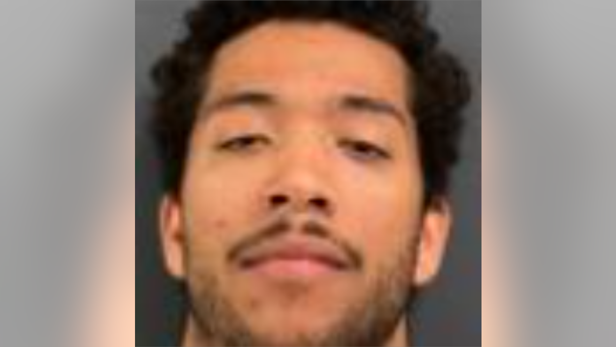 Mitchell Blake Reinacher poses for a jail booking picture
