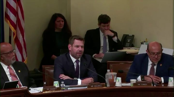 Swalwell warns Noem he has ‘bulls--- detector’ during a heated exchange about Abrego Garcia.