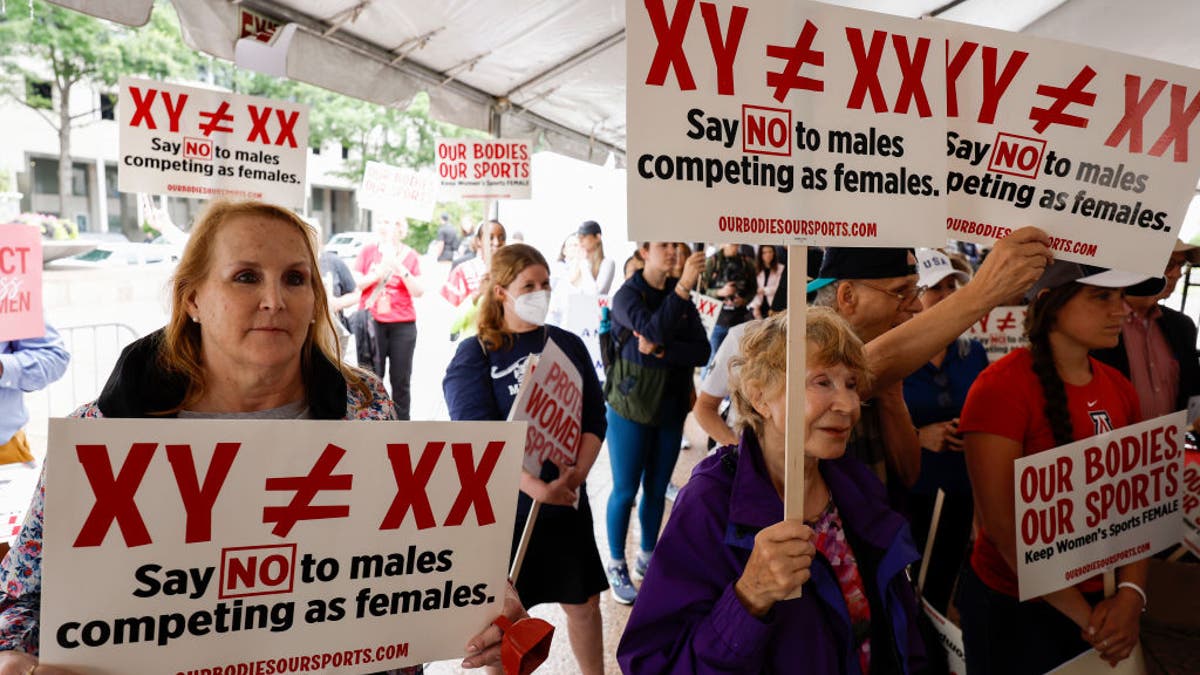 Supporters at Title IX rally