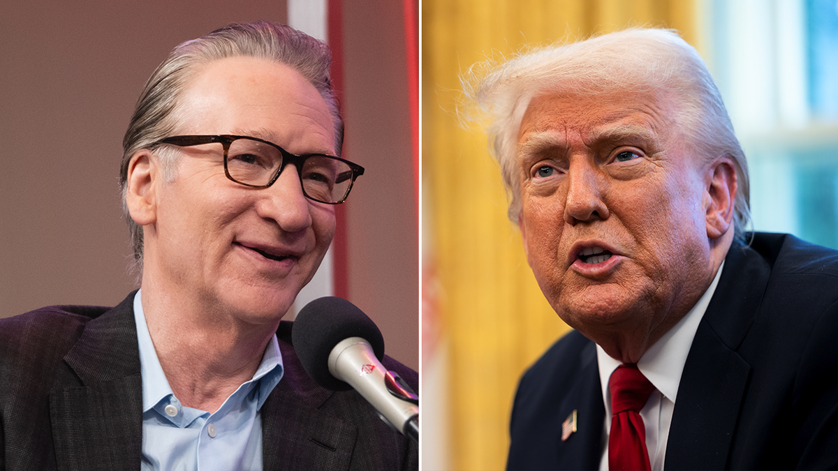 Bill Maher and Donald Trump split image