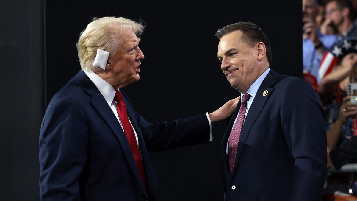 Donald Trump with Richard Hudson on RNC stage