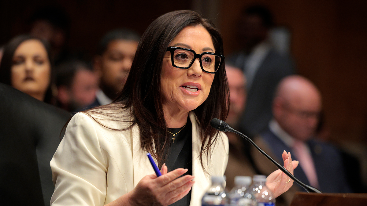 Lori Chavez-DeRemer, President Donald Trump’s pick to lead the Labor Department, testifies during her confirmation hearing before the Senate Health, Education, Labor and Pensions Committee in the Dirksen Senate Office Building on Capitol Hill on Feb. 19, 2025.