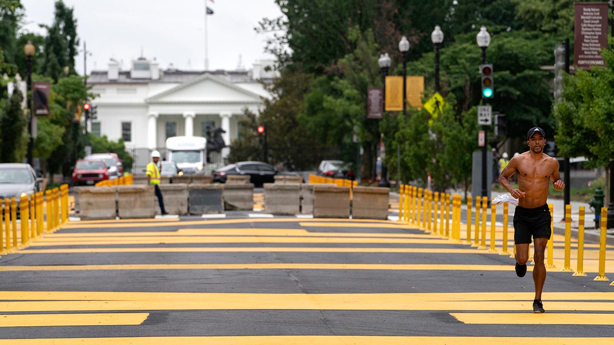 Black Lives Matter Plaza with White House in the background