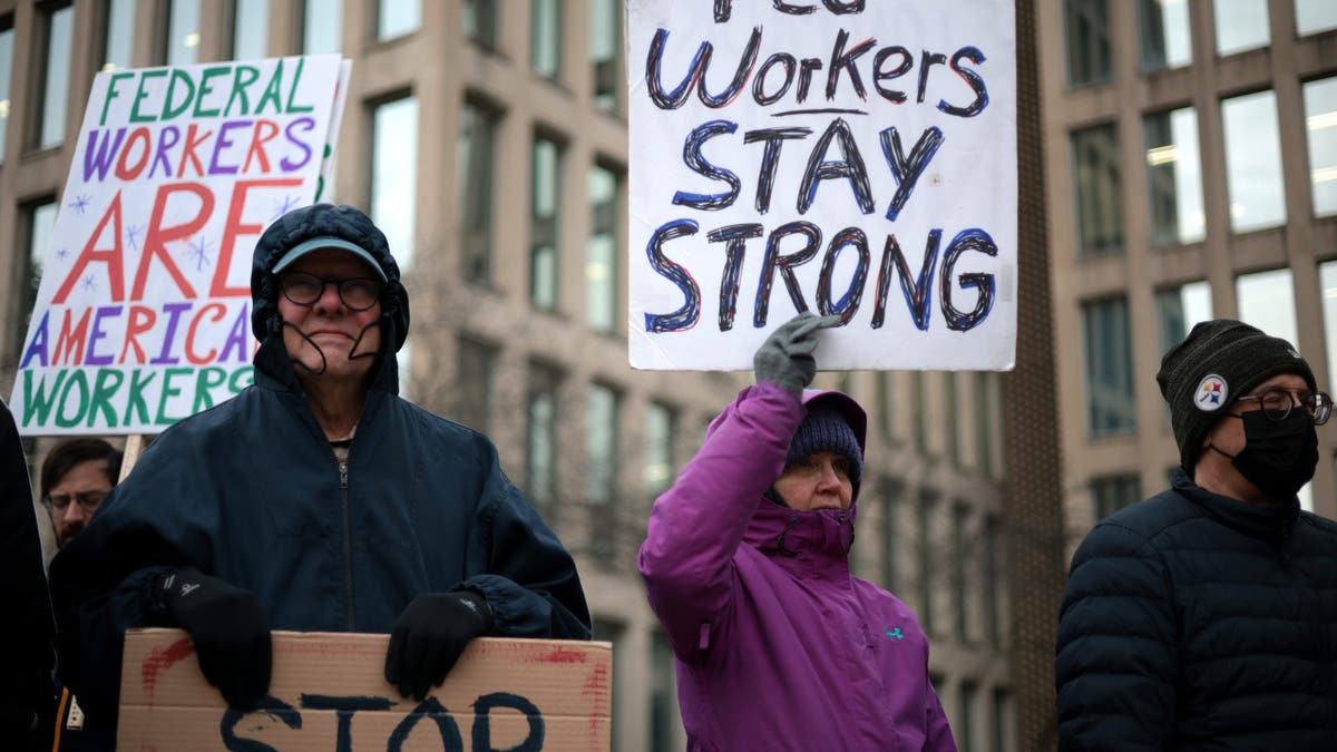 Protesters supporting federal workers