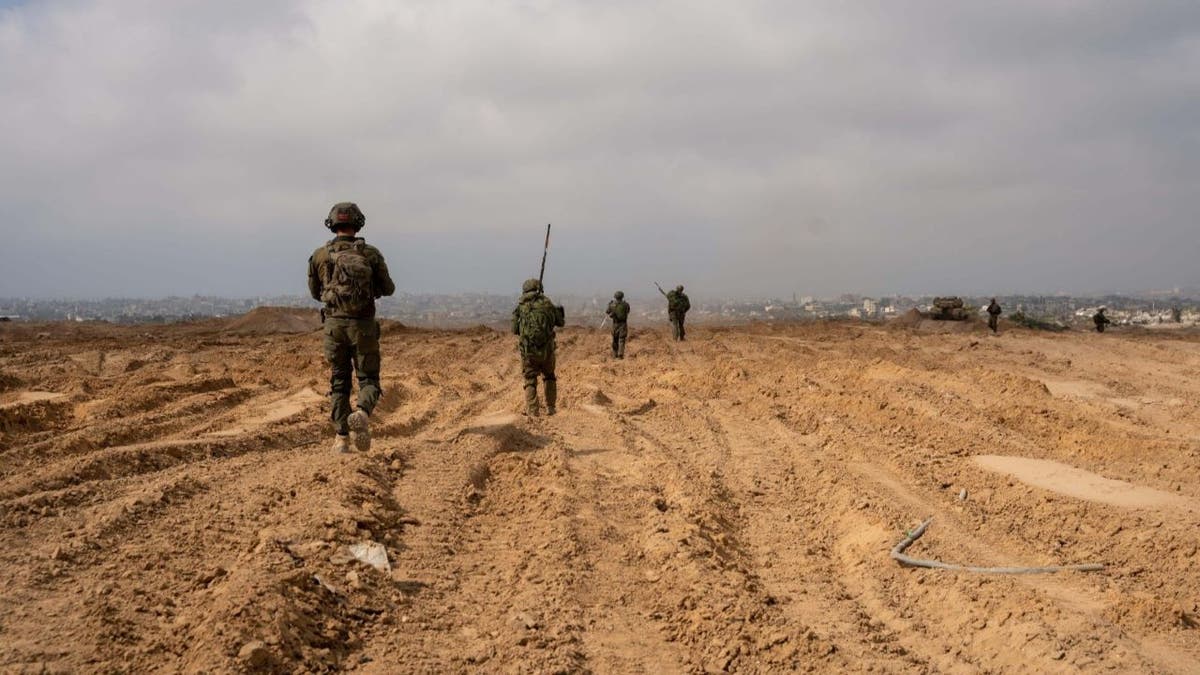 Israeli troops deployed to Gaza.